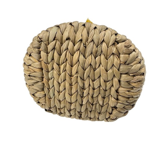 Pamela Munson Petite Isla Bahia Basket Bag Yellow Ribbon Bucket Woven Straw - Picture 7 of 7